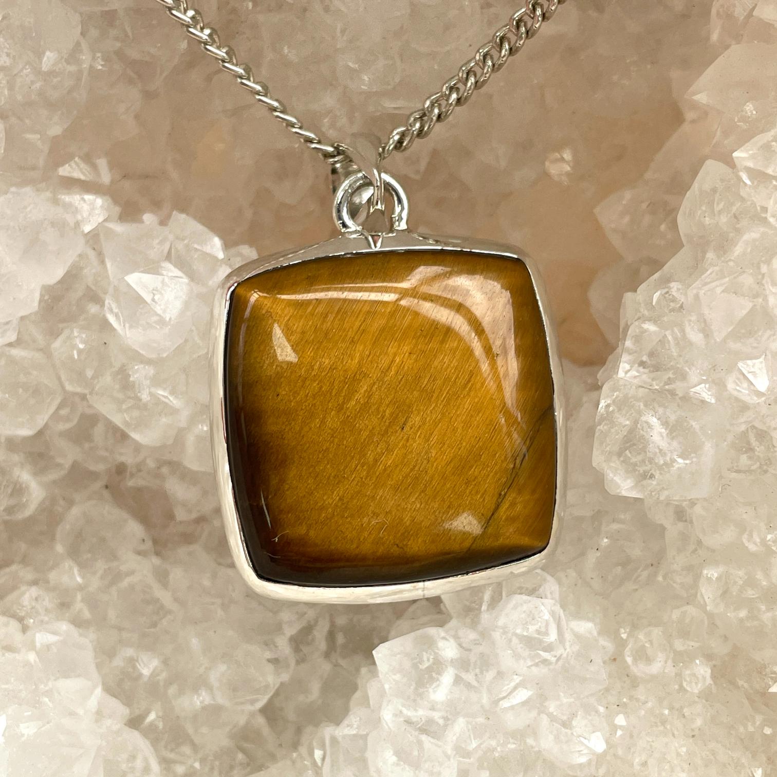 Sterling Silver Pendant - Tigers Eye - SP56 Sterling Silver Pendant - Tigers Eye - SP56
